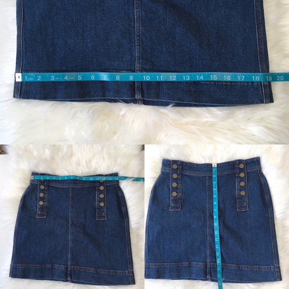 NEW Loft Jean Denim Sailor Skirt Button Front 0 - Picture 7 of 8